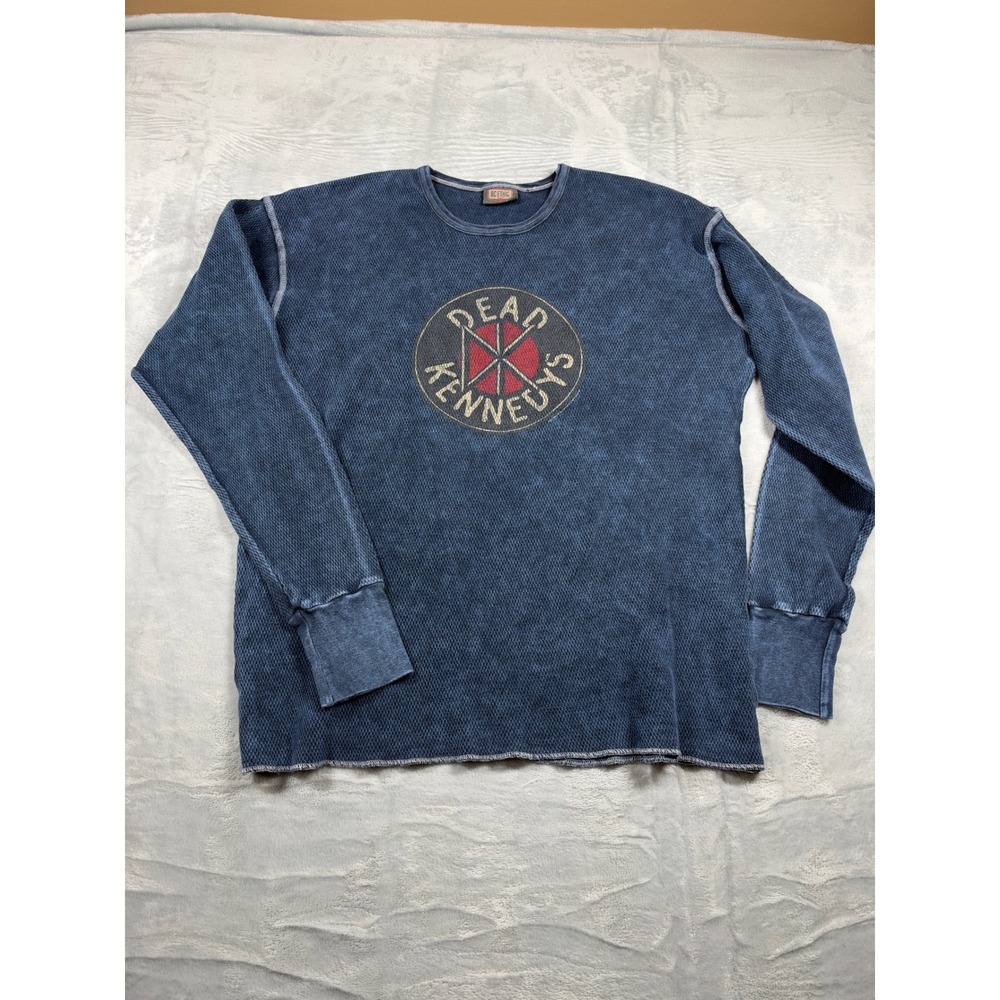 BC Ethic Dead Kennedys Men XXL Thermal Shirt Blue Y2K Punk Grunge Graphic